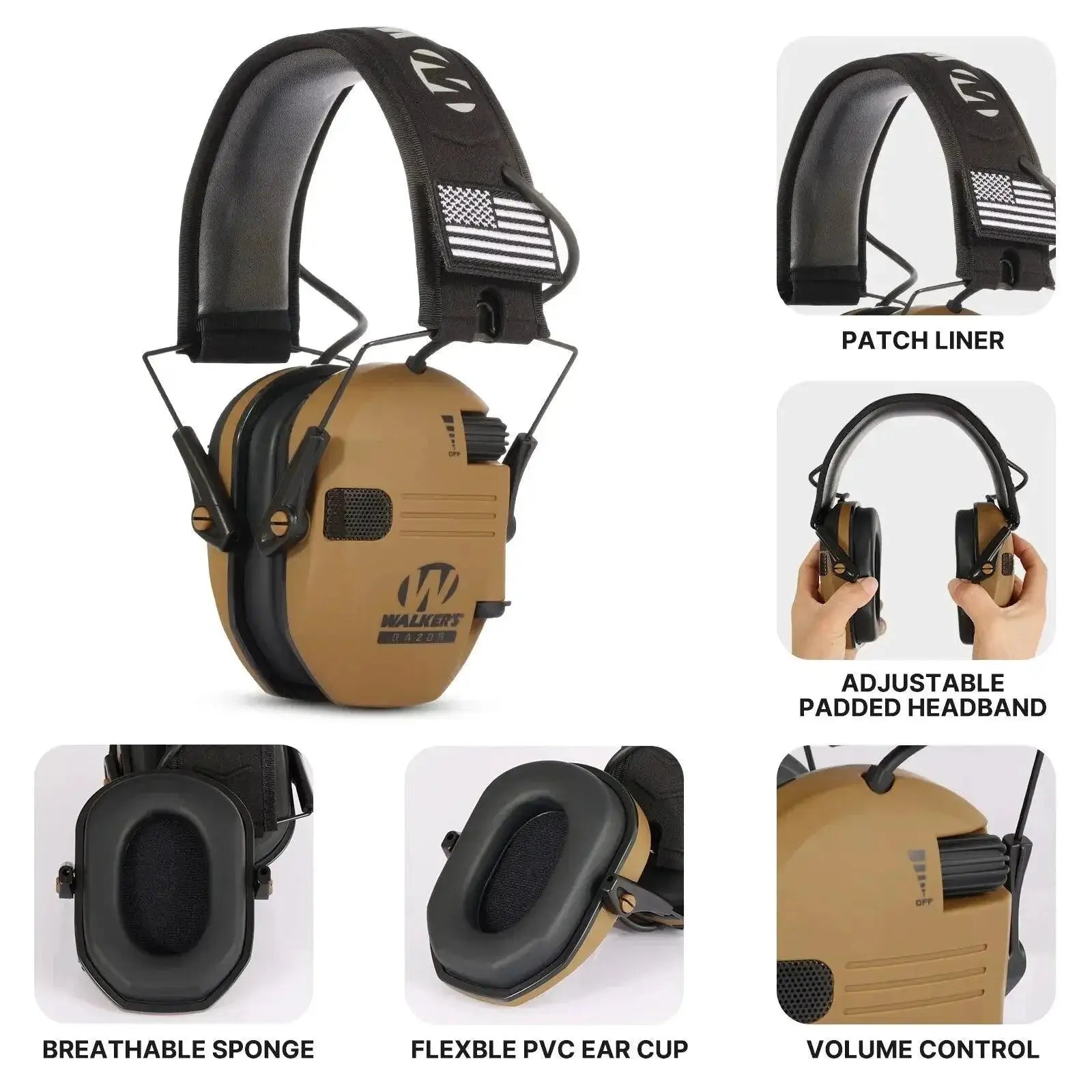 Walkers Razor Slim Earmuffs Hearing Protection For Shooting