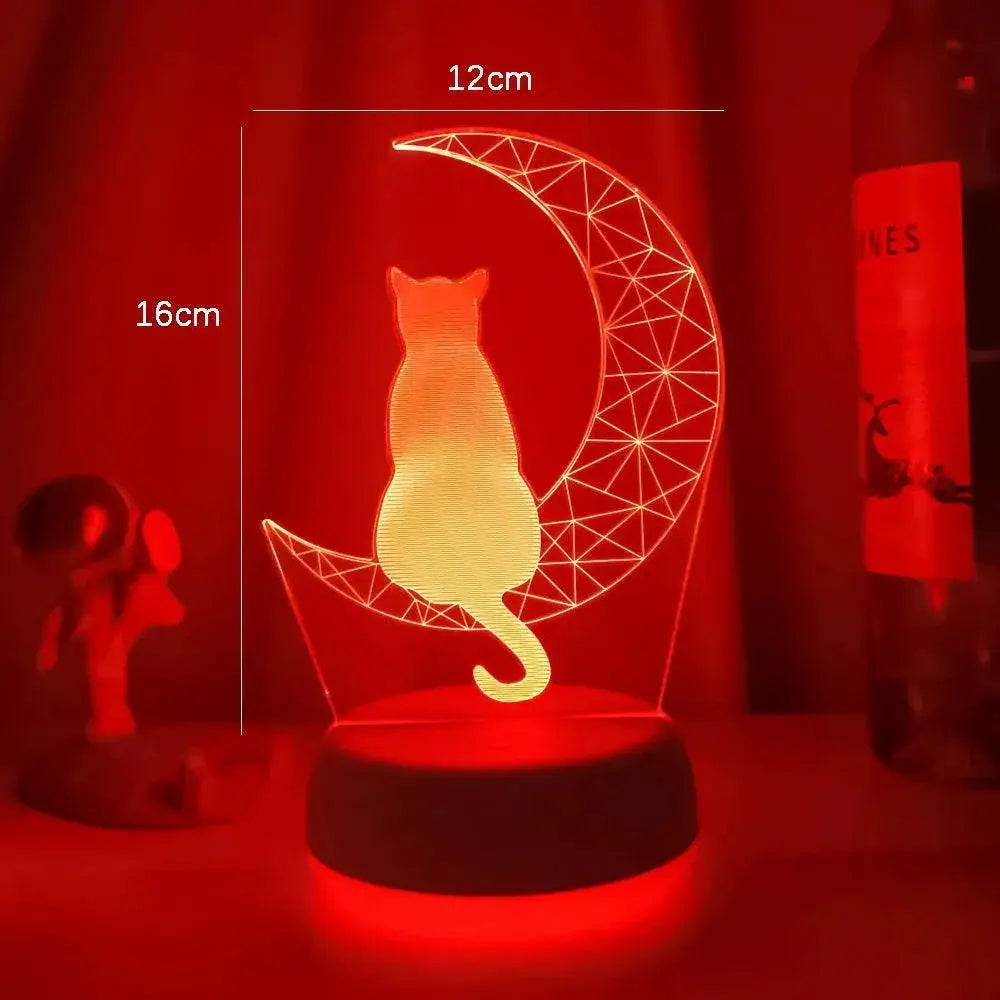 Moon Cat LED Night Light For Kids With Remote Control