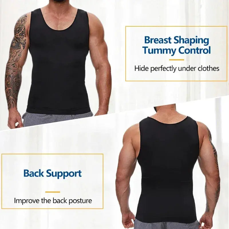 Mens Slimming Compression Vest Tummy Control Body Shaper