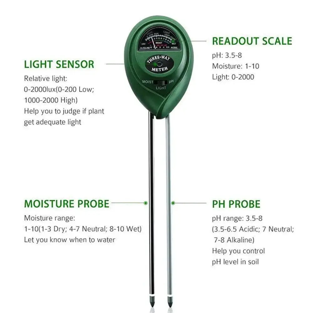 Moisture Sunlight PH Meter for Garden Plants and Flowers