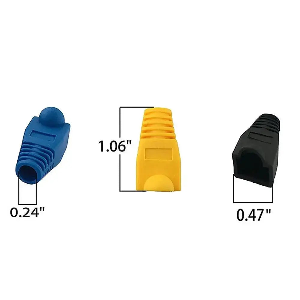 100 Pack Mixed Color Ethernet Strain Relief Boots CAT5E RJ45