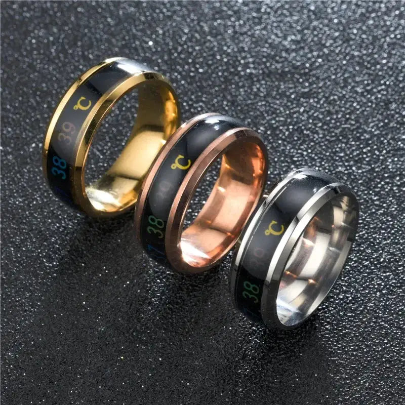 Smart Stainless Steel Mood Color Change Ring for Couples