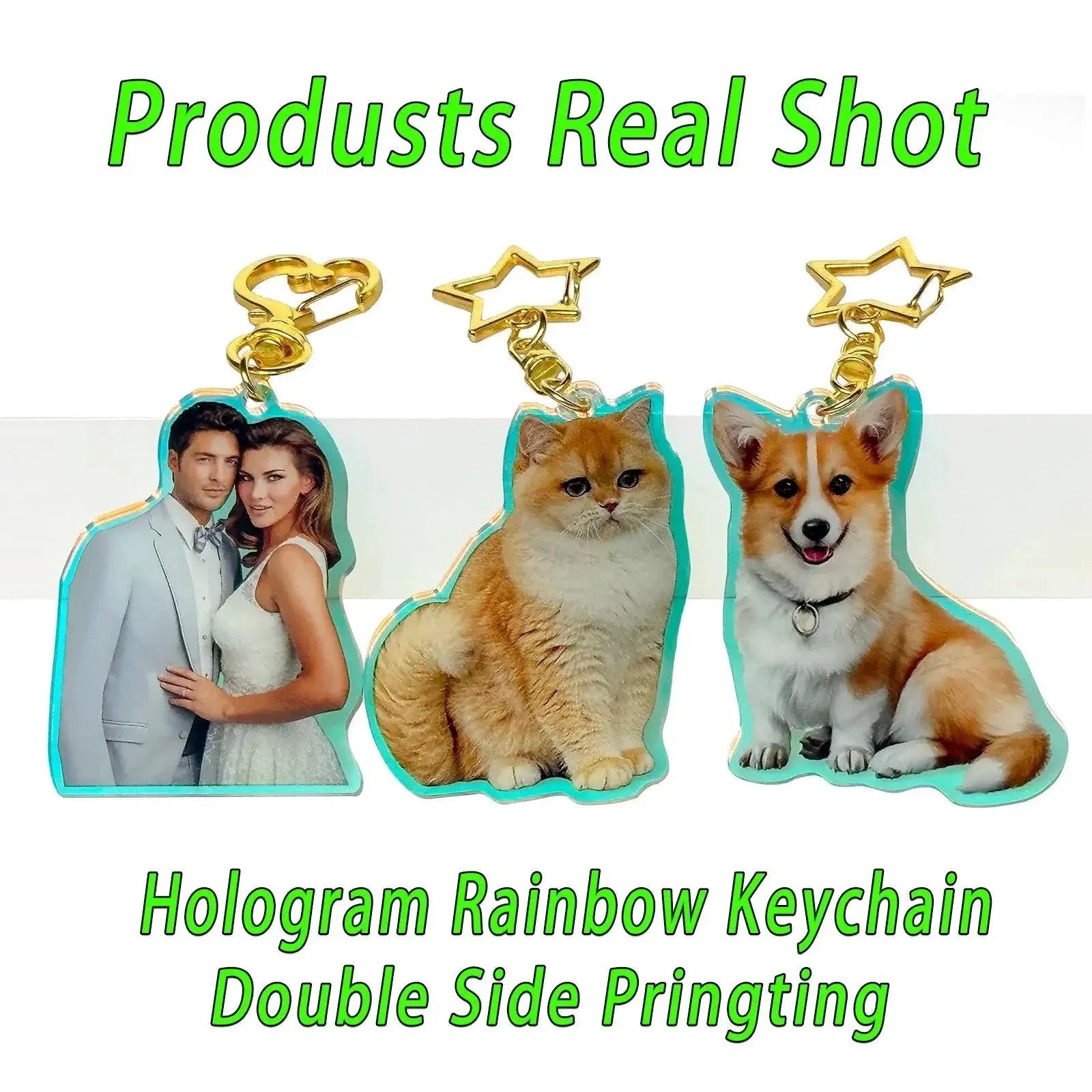 Custom Acrylic Keychain With Personalized Holographic Charm
