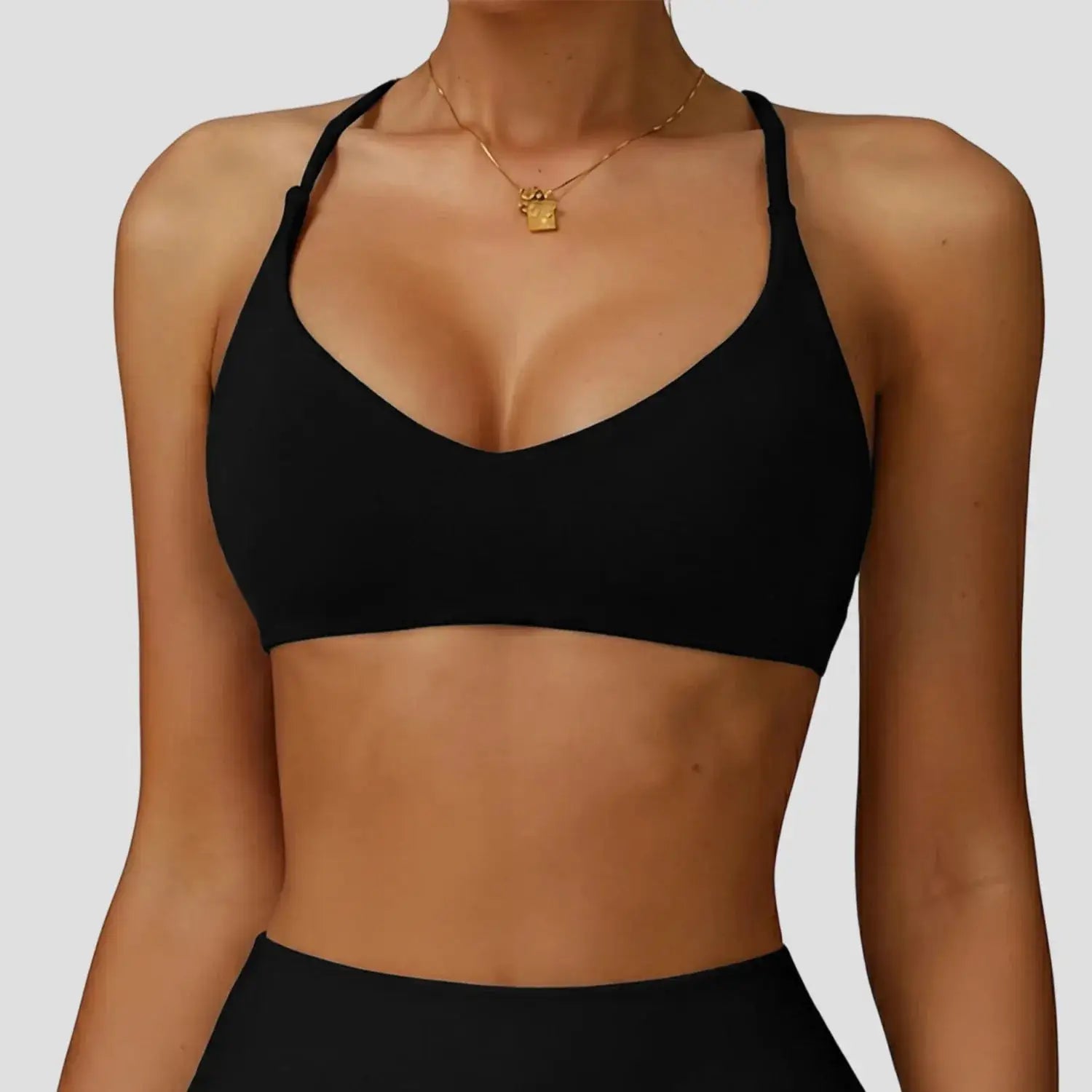 Sports Bra High Support Women Gym Underwear Push-up Back Cross Yoga Crop Top Running Workout Fitness Pilates Solid Color