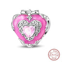 Sterling Silver Red Purple Heart