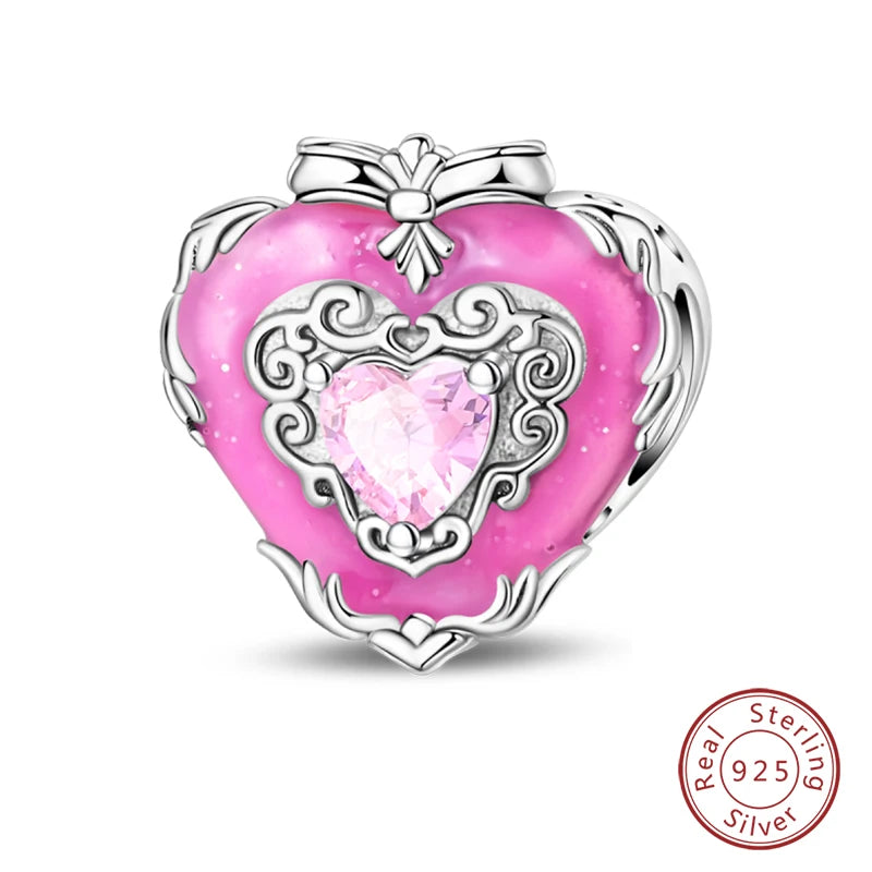 Sterling Silver Red Purple Heart