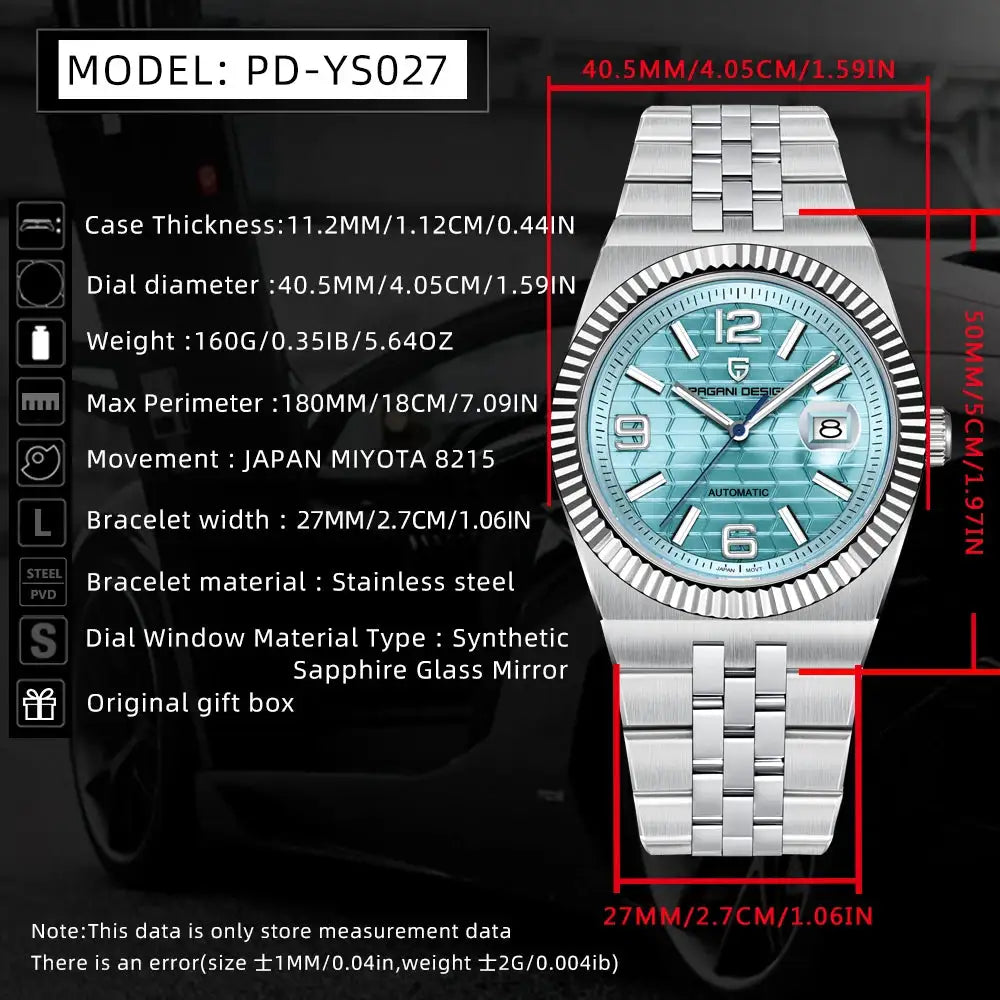 PAGANI DESIGN New Watches 3D Rhombus Dial Luxury Automatic Watch For Men Fashion AR Sapphire Crystal Mechanical Wrist Watch 2026