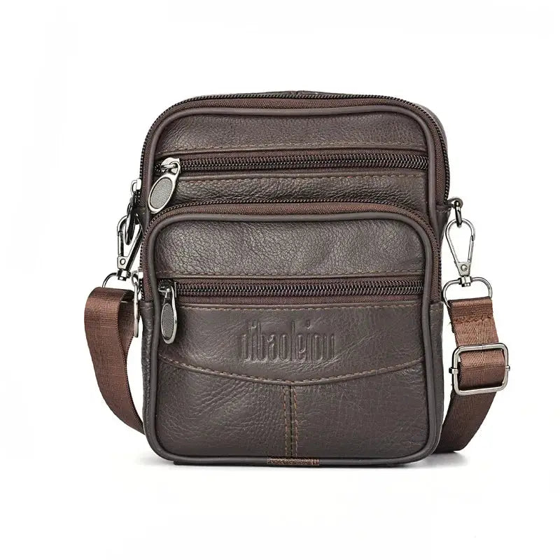 Mens Genuine Leather Crossbody Bag For Men Vertical Trendy