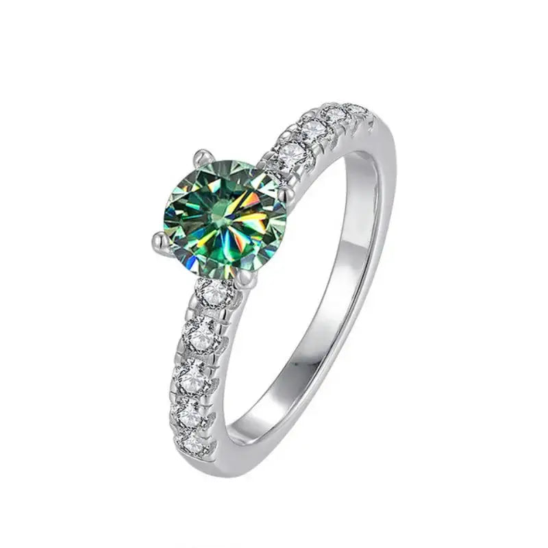 Moissanite Ring in Sterling Silver Suitable — product view 7