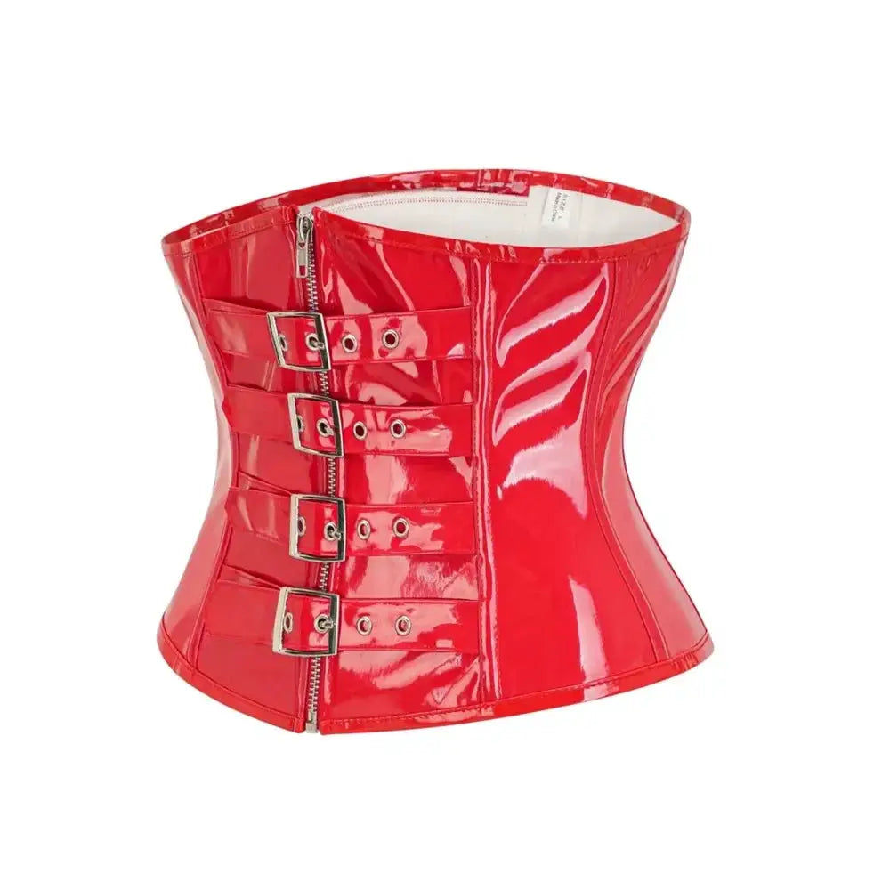 PVC Underbust Corset Steampunk PU Leather Waist Trainer