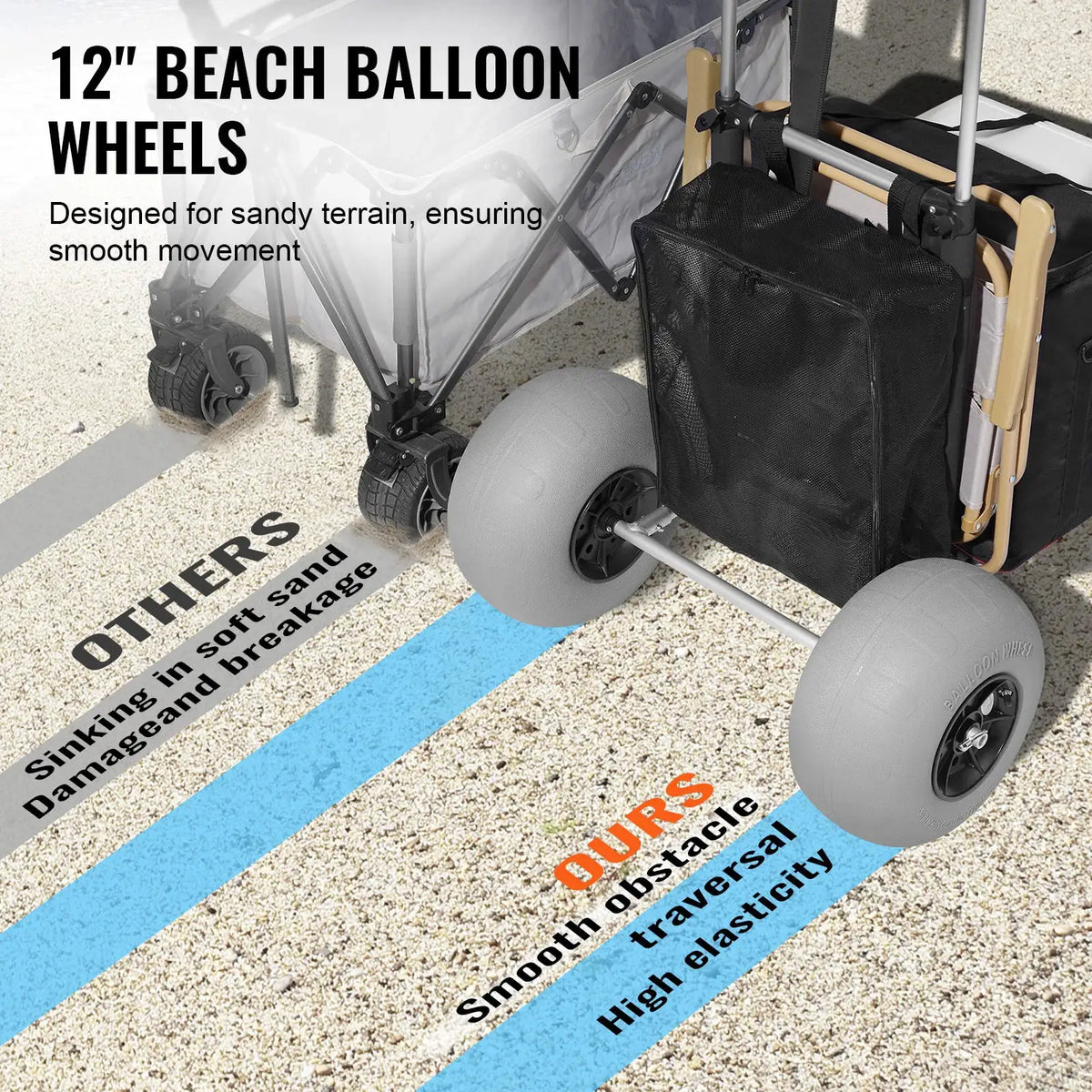 Foldable Beach Cart Sand — product view 3