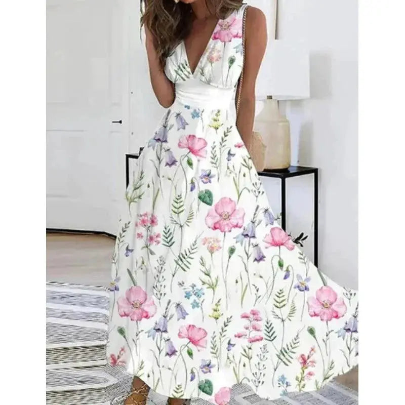 Bohemian V Neck Maxi Dress For Summer Chic Fashion