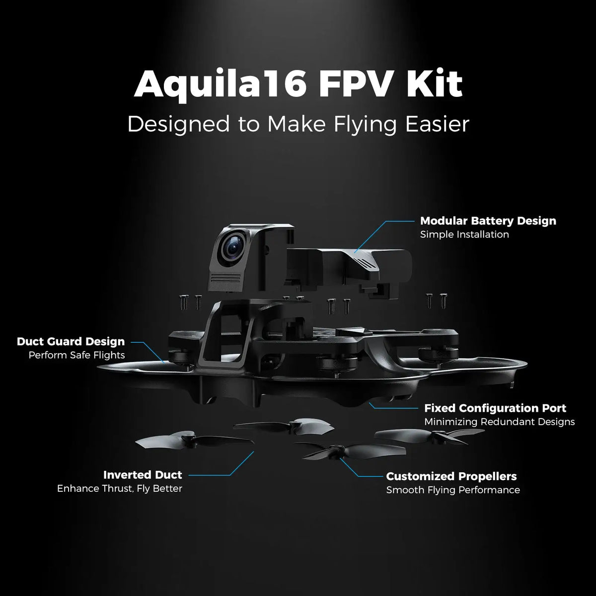 BETAFPV Aquila16 FPV Kit Brushless Racing Drone Professional Quadcopter Indoor Outdoor Camera Drone