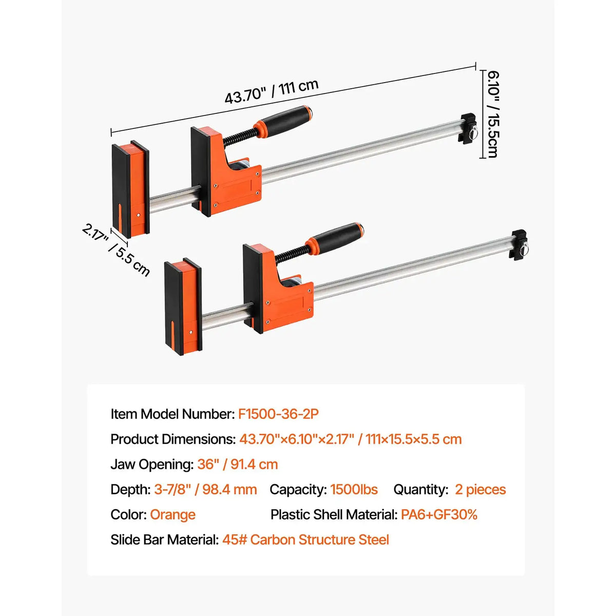 Inch Heavy Parallel Bar Clamps Pcs — product image 16