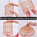 Round Hanging Bird Cage with Hook and Feeder for Small Birds