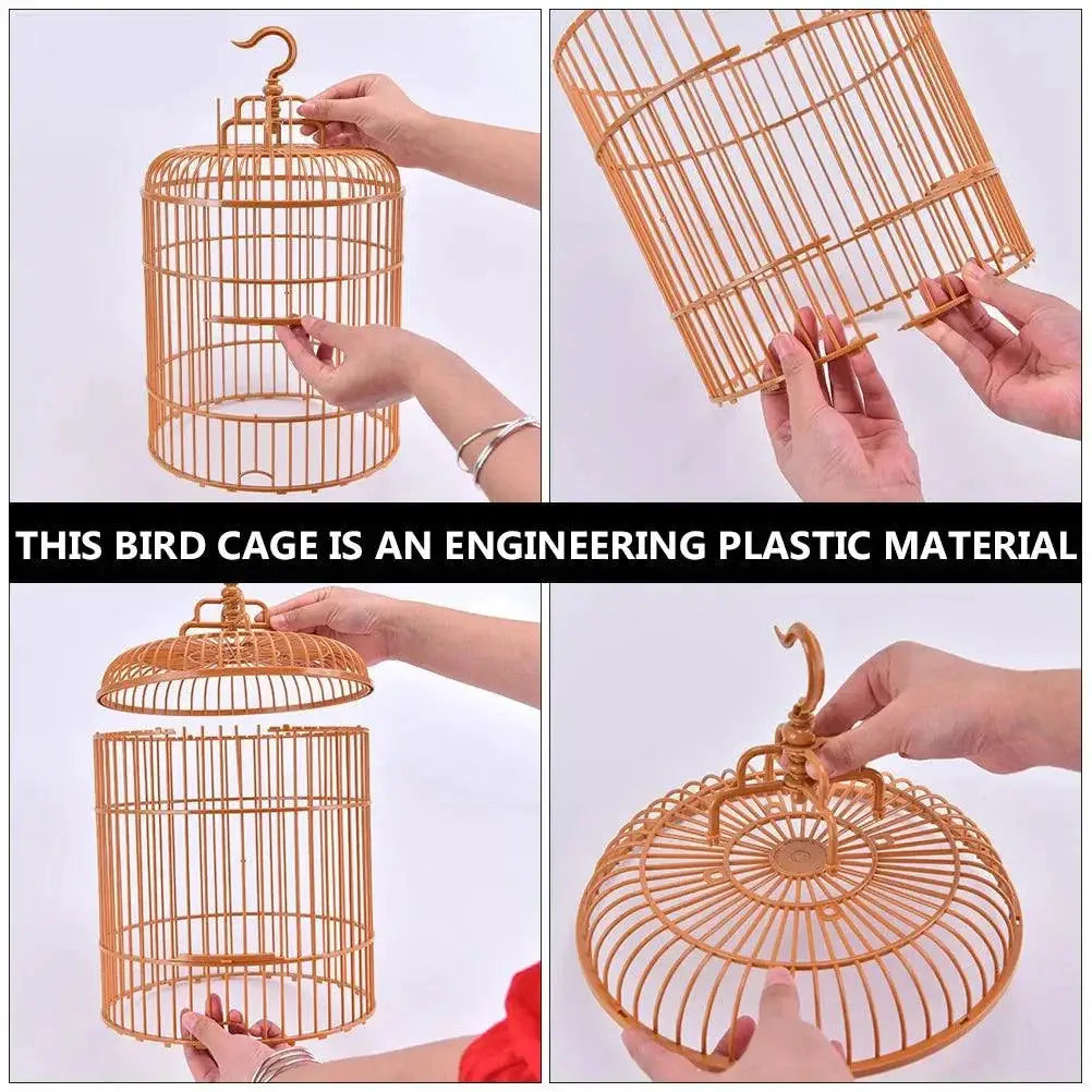 Round Hanging Bird Cage With Hook And Feeder For Small Birds