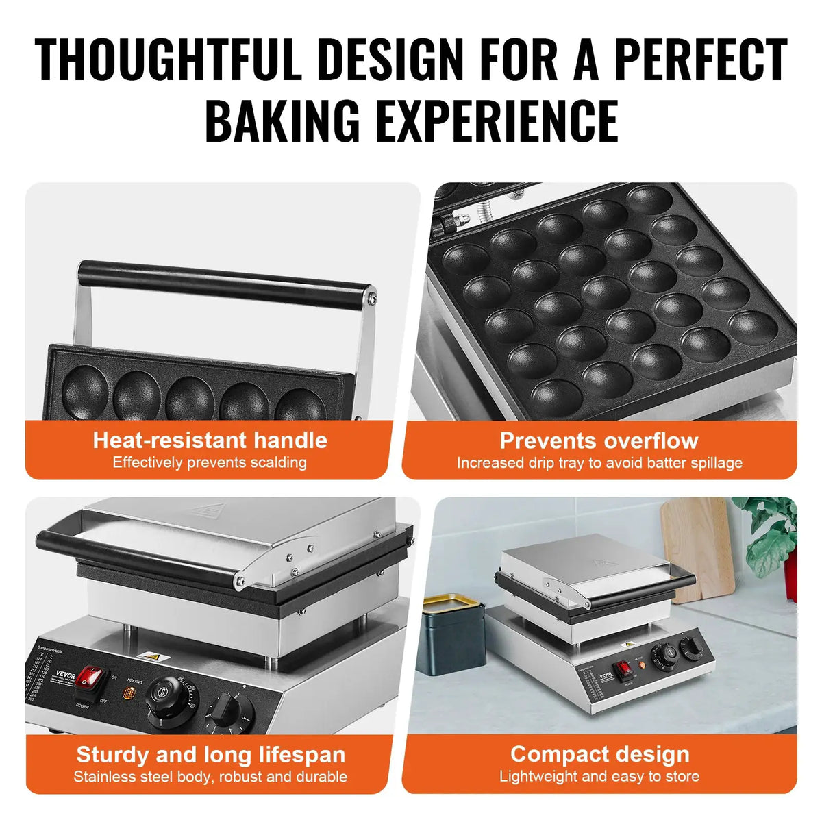 SucceBuy Electric Waffle Maker Mini Dutch Pancake Maker Dorayaki — product view 5