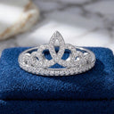 Sterling Silver Pave Moissanite Ring