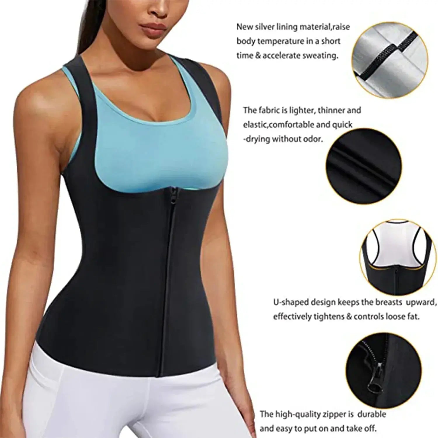 Thermo Sweat Shaper Vest for Women Waist Trainer Sauna
