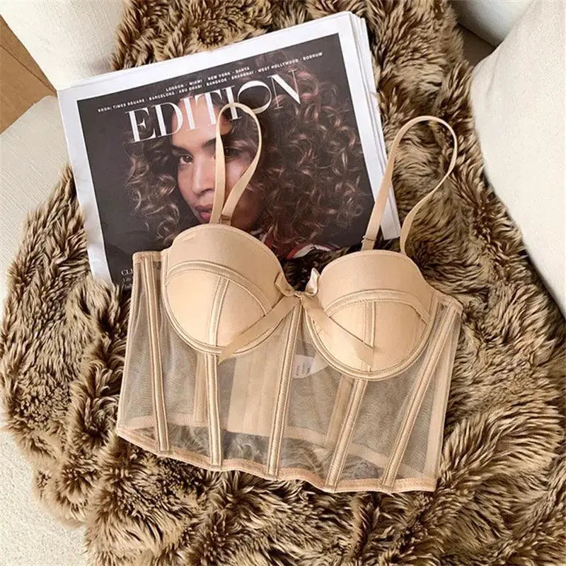 Sensual Lace Bra and Mesh Underwear Set Elegant Lingerie