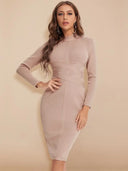 BEAUKEY Turtleneck Bandage Dress