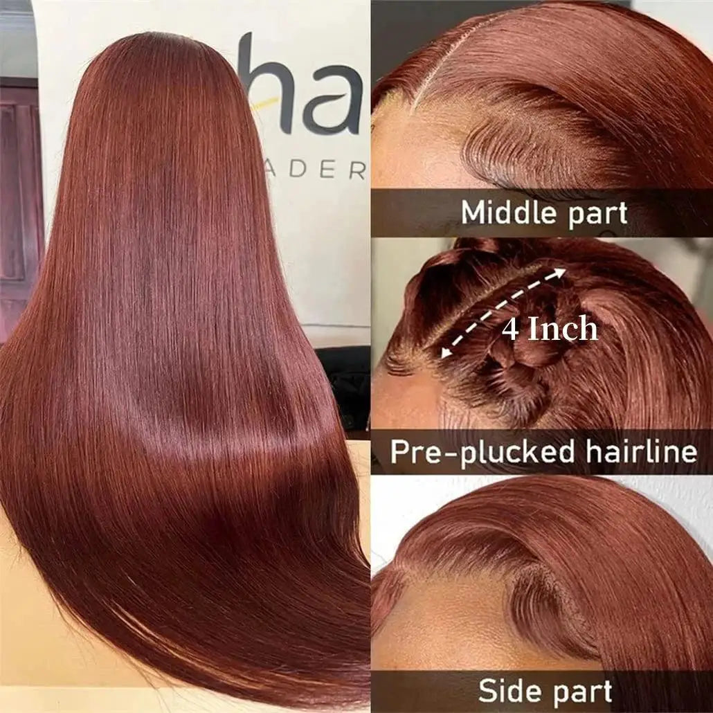 Reddish Brown HD Lace Front Wig 13x6 Straight for Women