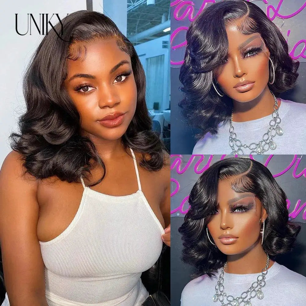 Body Wave Bob Wig 100 Percent Brazilian Hair Lace Front