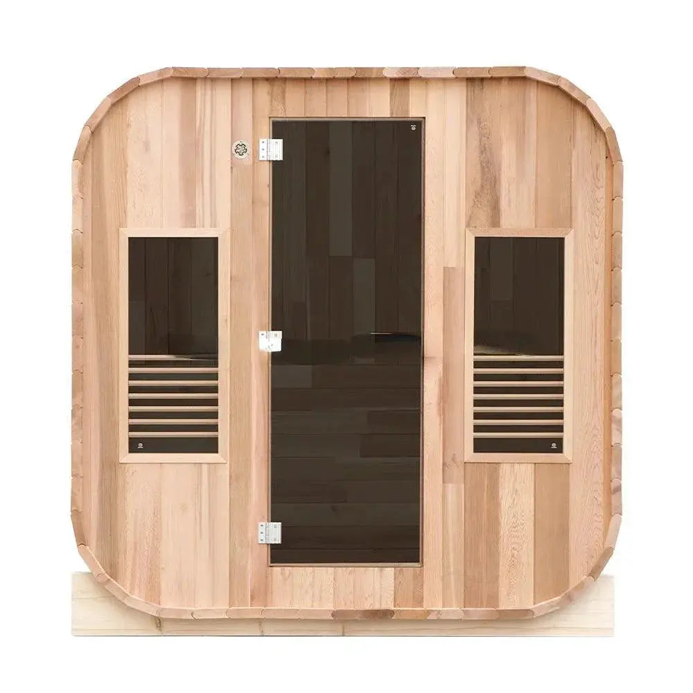 Outdoor Red Cedar Barrel Sauna for Backyard Relaxation