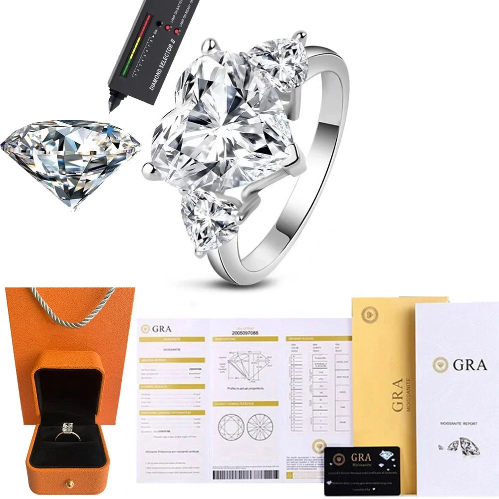 Heart Moissanite Ring in Sterling Silver — product view 6