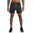 Men's 2 in 1 Running Shorts Gym Workout Quick Dry Sportswear