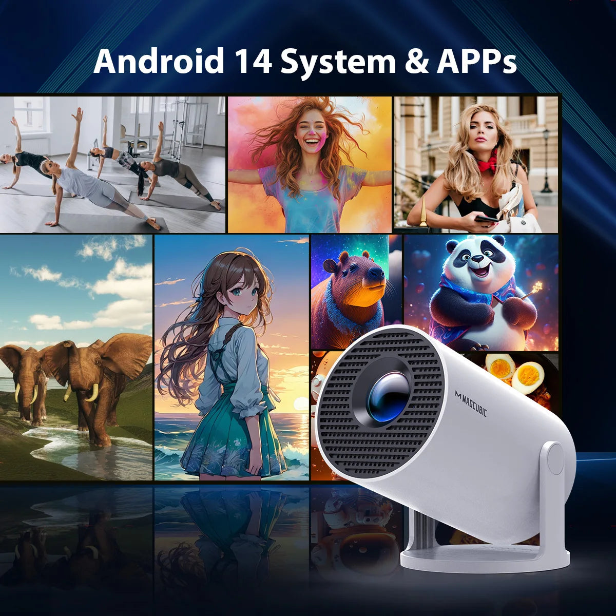 Magcubic Projector Pro Outdoor Projetor Android Dual Allwinner — product view 3