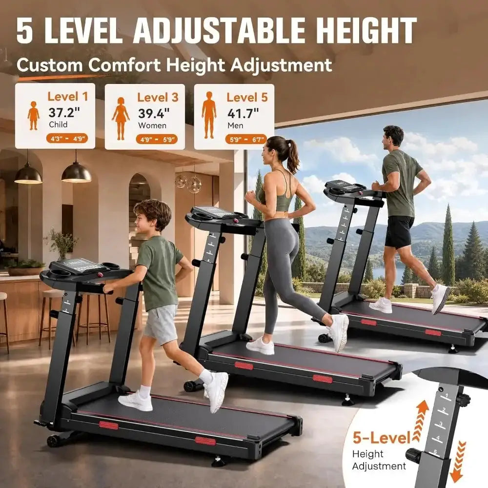 Foldable 8.7MPH Treadmills for Home Walking Pad with Heart Rate Monitor, 450 lbs Capacity