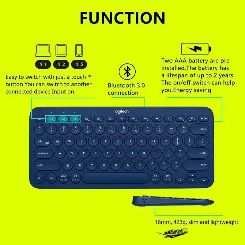 Logitech K380 Bluetooth Keyboard Seamless Multi Device Use