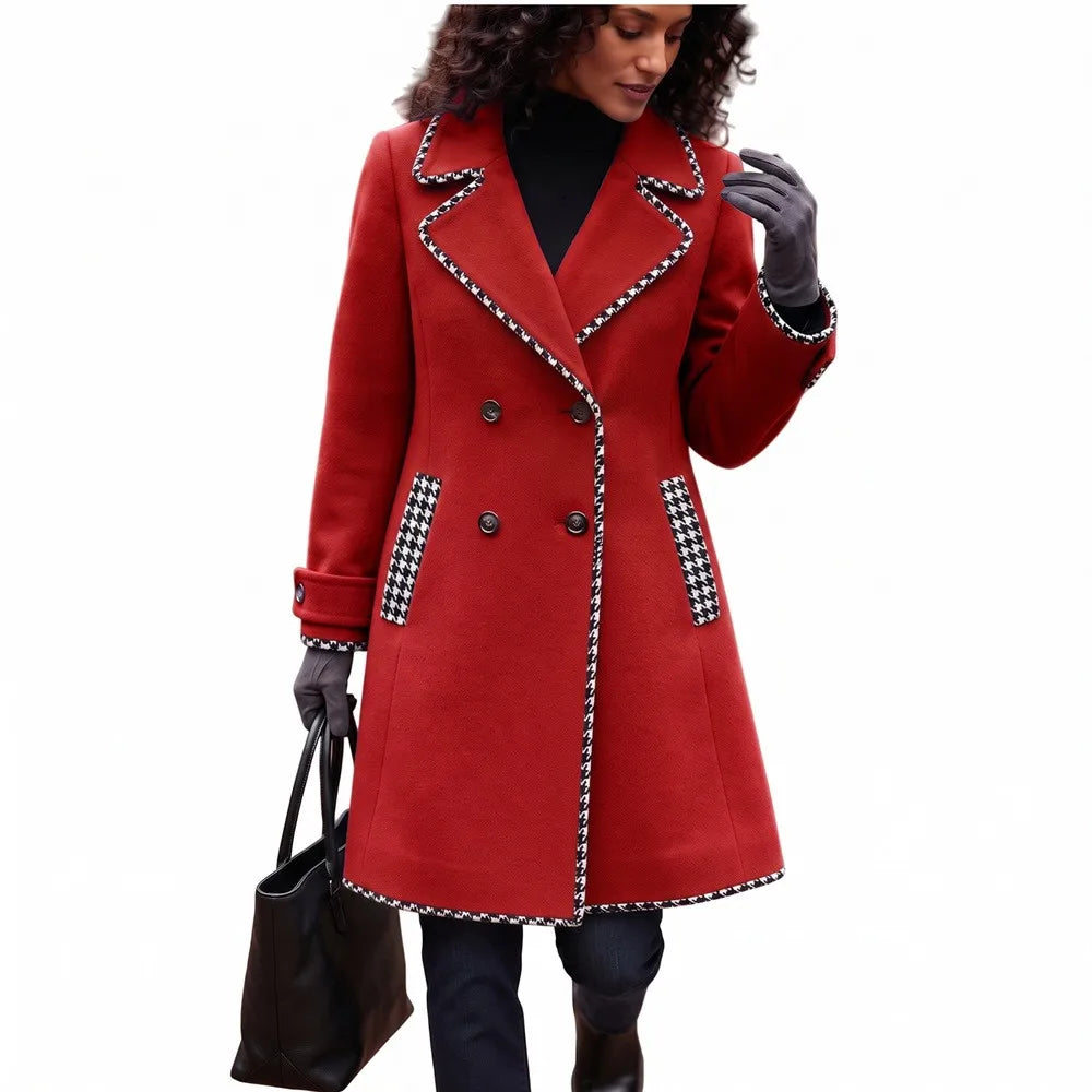 Double Breasted Patchwork Commuter Coat