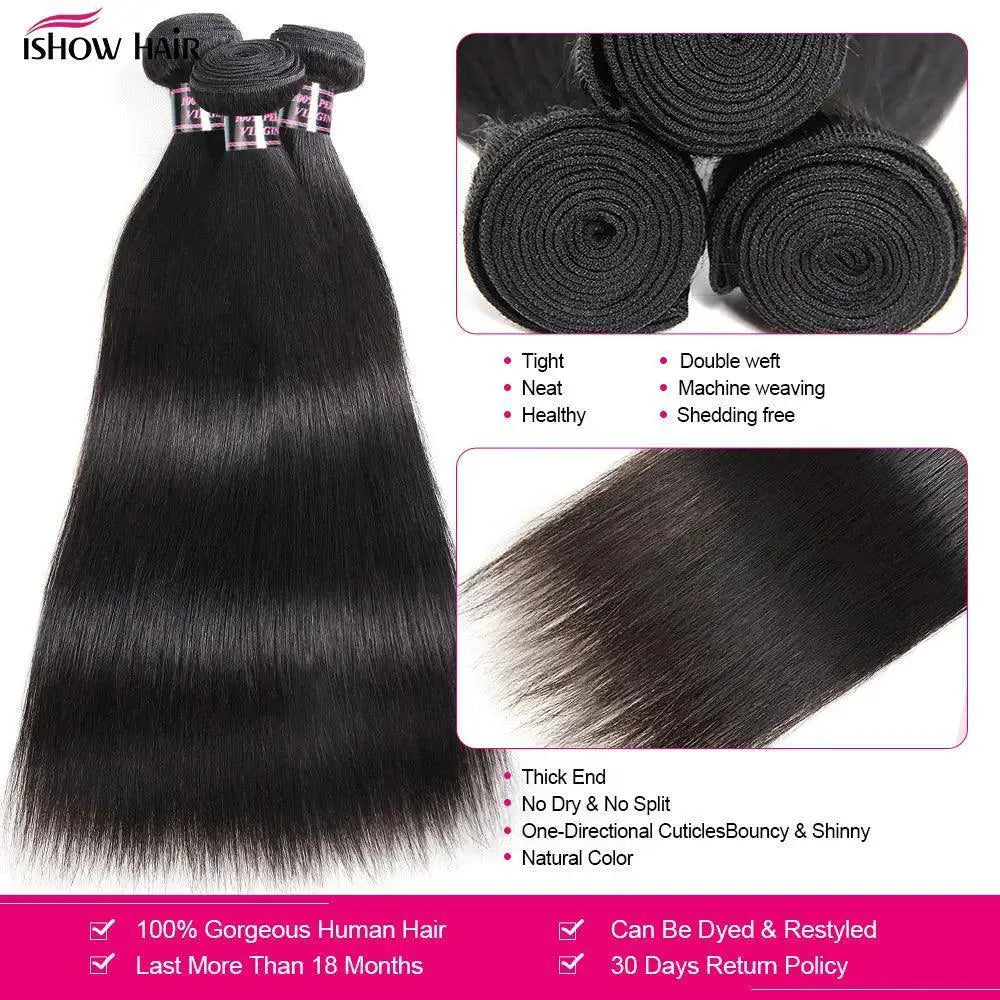 Brazilian Straight Hair Bundles 100 Percent Human Hair