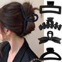 Elegant Black Hair Clip with Korean Letter Detail