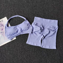 Women Yoga Set Seamless Quick-Dry Halter Shorts