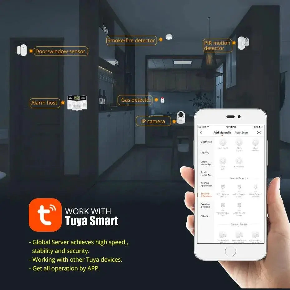 Smart WiFi GSM Alarm System With Remote Access LCD Display