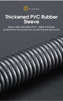 Compact Zinc Alloy Password Bicycle Lock with Steel Cable