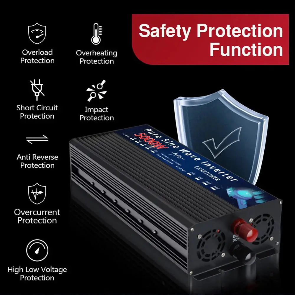 Pure Sine Wave Inverter 12V 220V/110V 1000W 1600W 2200W 3000W 4000W 5000W DC To AC Power Voltage Converter Car Solar Inverter