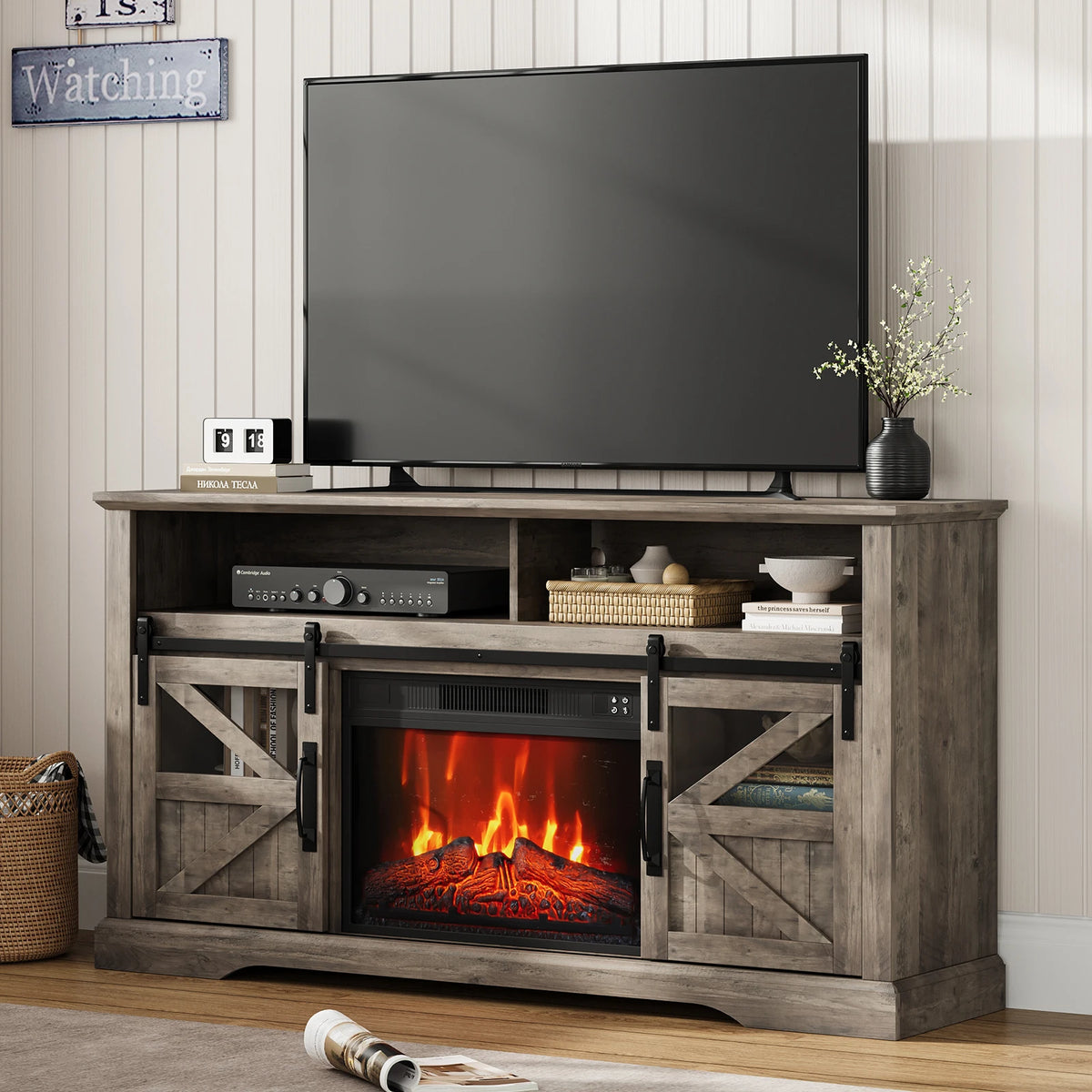Wooden Electric Fireplace