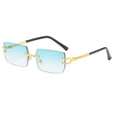 Unisex UV400 Rimless Square Sunglasses for Sun Protection