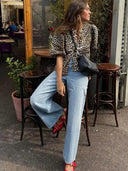 Leopard Print Bow Blouse Chic Statement Piece for Women