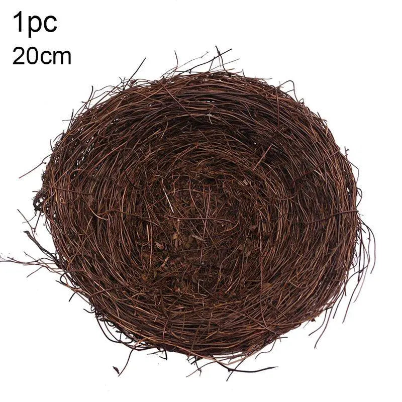 Round Rattan Bird Nest Easter Decor Bunny Eggs Vine