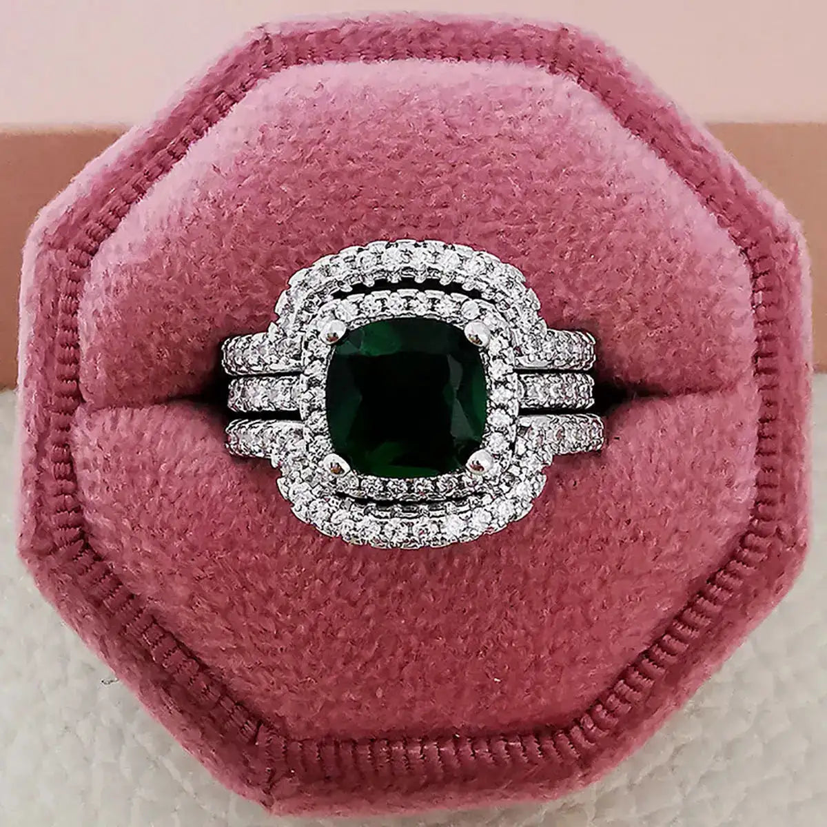 Luxury Gold Zircon Three Piece Ring Set — product image 4
