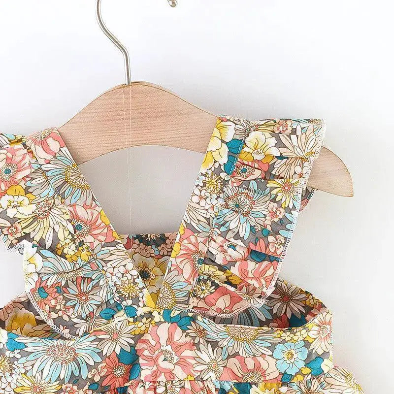 Vintage Garden Baby Girl Dress Floral Summer Fashion
