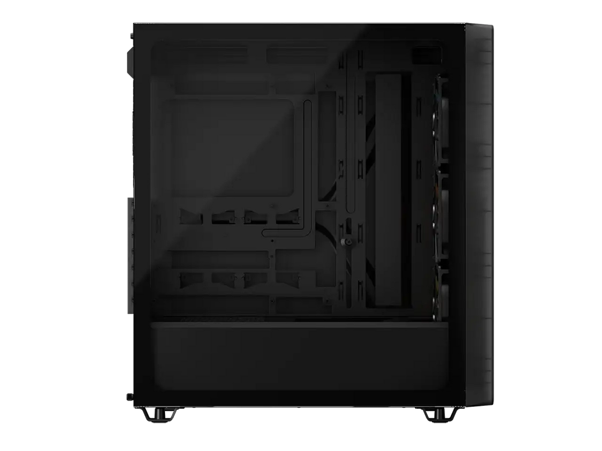 The CORSAIR 3200D RS ARGB is a spacious and fully-loaded mid-tower chassis with 3x RS120 ARGB fans and useful DIY features for an easy build with powerful cooling. Smoke.