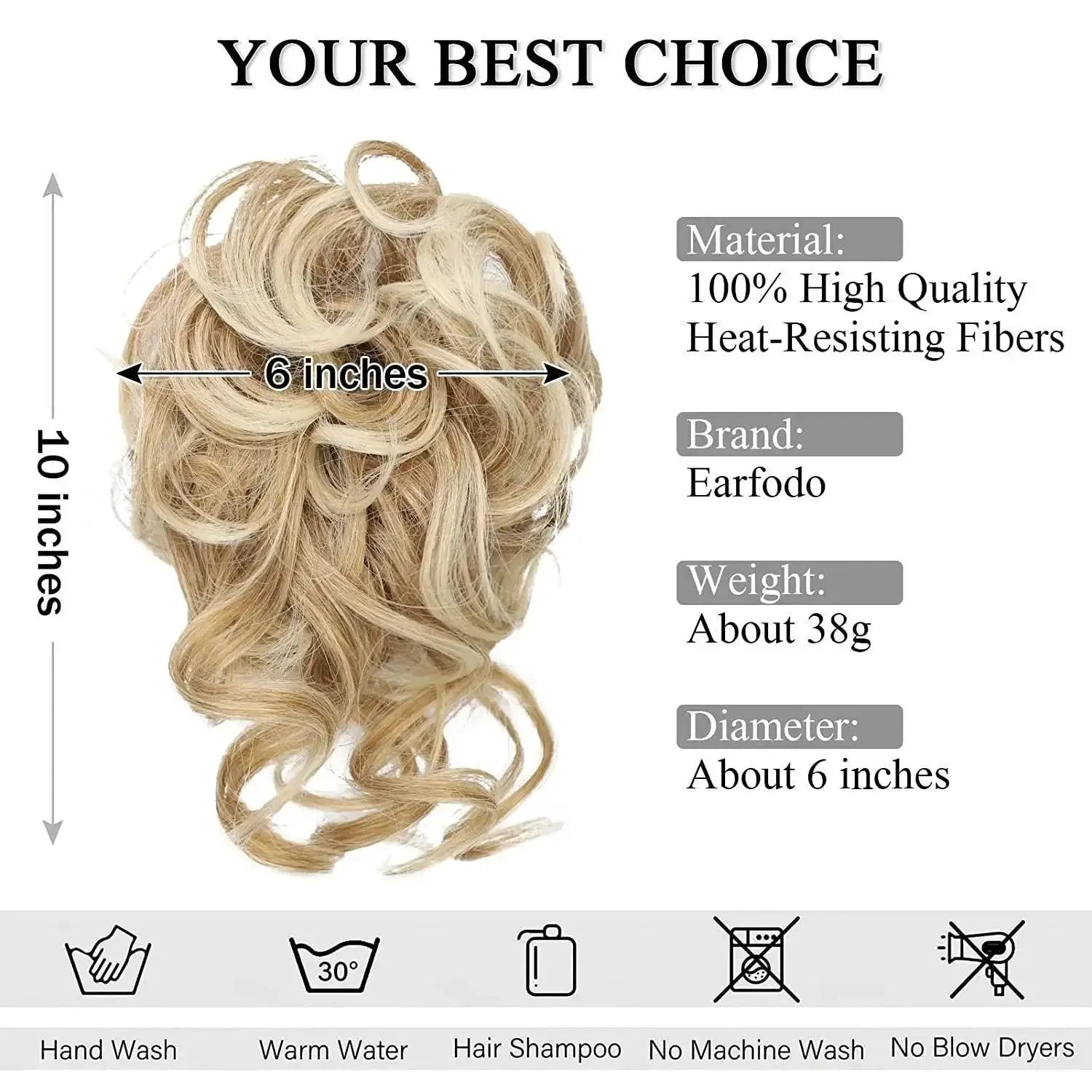 Messy Curly Chignon Bun Wig for Women Stylish Hairpiece