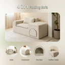 Inch Boneless Floor Sofa Chair Beige Pet-Friendly Human Lounge