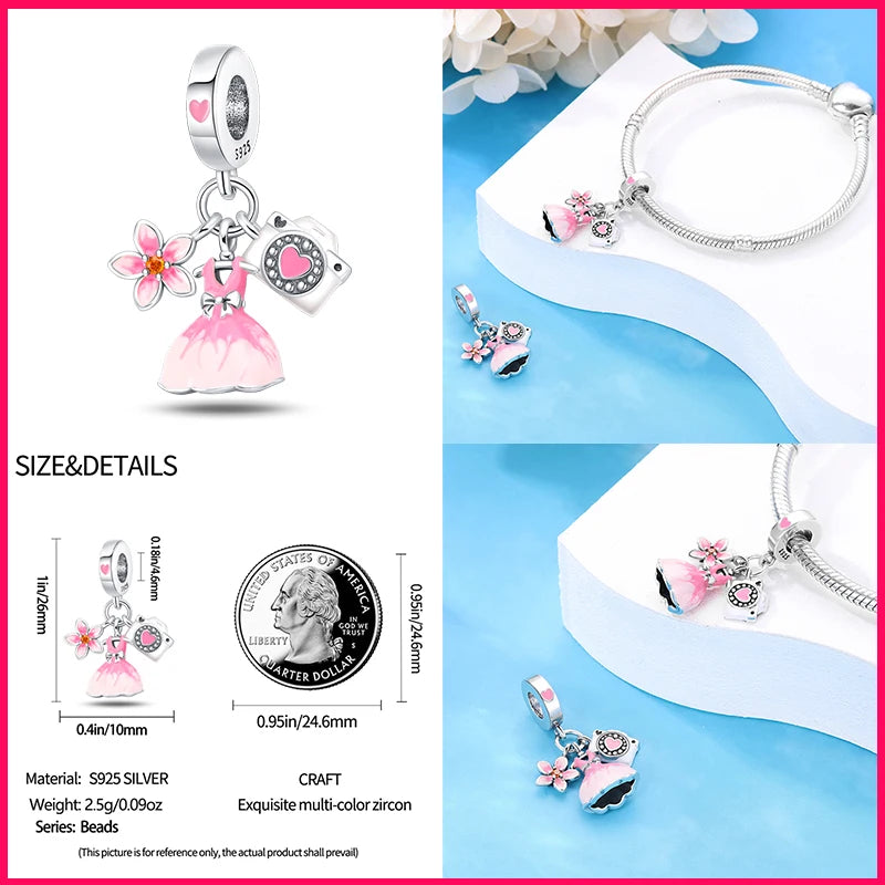 Sterling Silver Heels Lipstick Camera